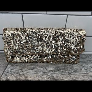 Gold Sequin Clutch Purse